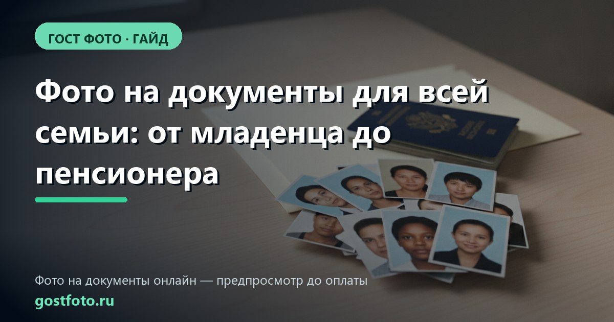 Фото на документы для всей семьи: от младенца до пенсионера