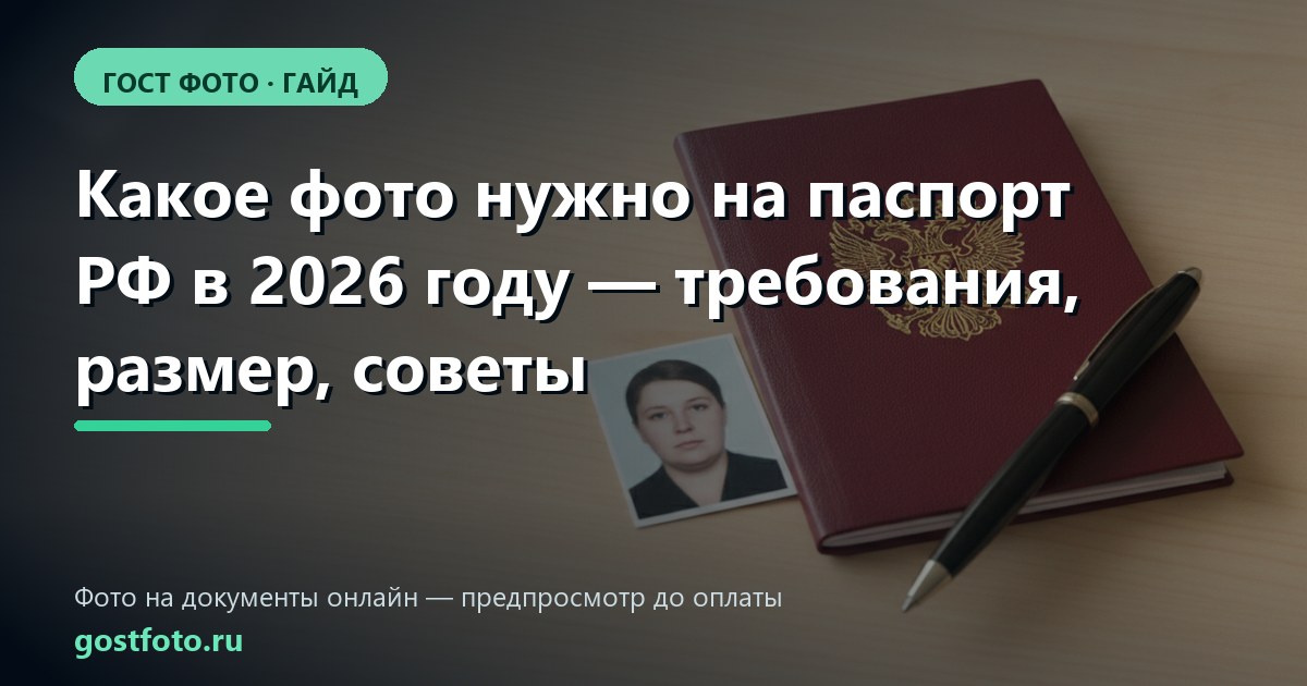 Какое фото нужно на паспорт РФ в 2026 году — требования, размер, советы