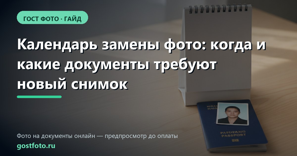 Календарь замены фото: когда и какие документы требуют новый снимок