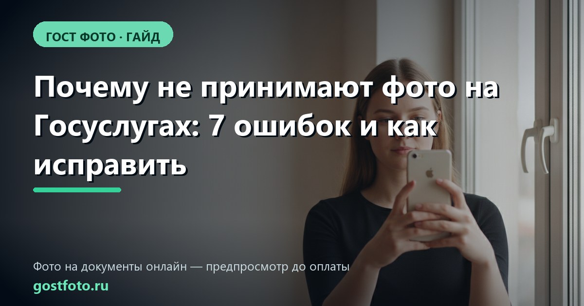 Почему не принимают фото на Госуслугах: 7 ошибок и как исправить