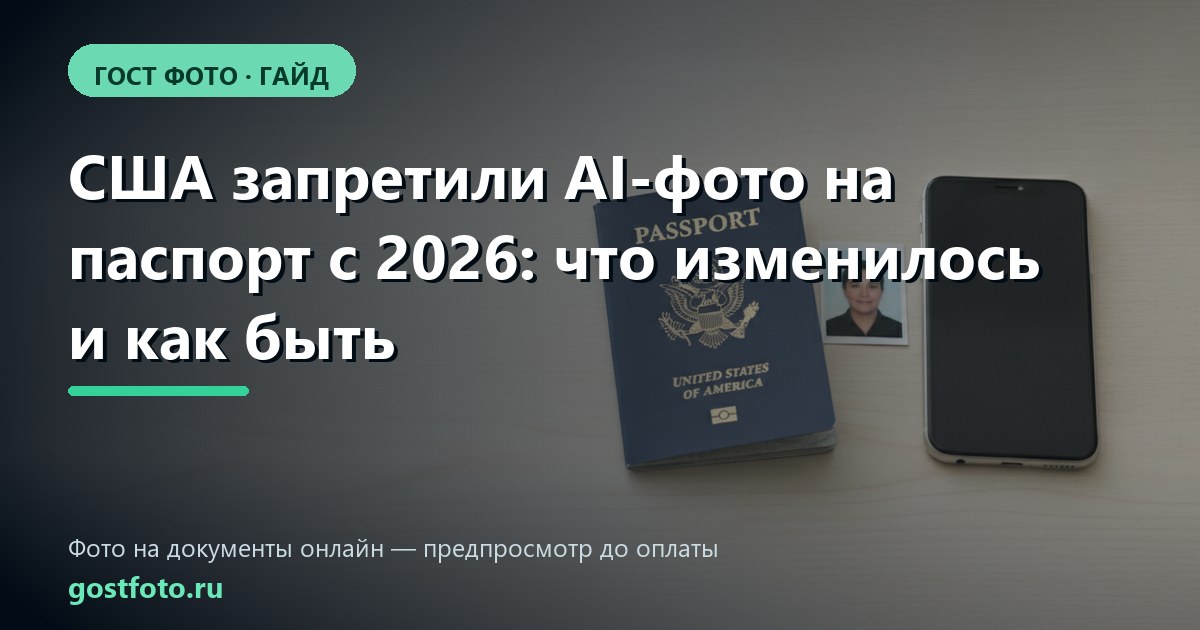 США запретили AI-фото на паспорт с 2026: что изменилось и как быть
