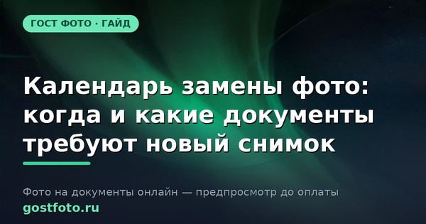 Календарь замены фото: когда и какие документы требуют новый снимок