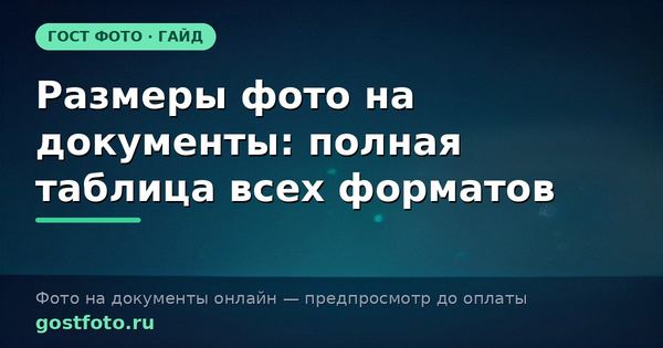 Размеры фото на документы: полная таблица всех форматов