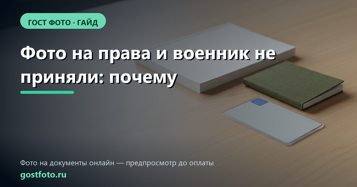 Фото на права, военник и медкнижку не приняли: чем отказы отличаются